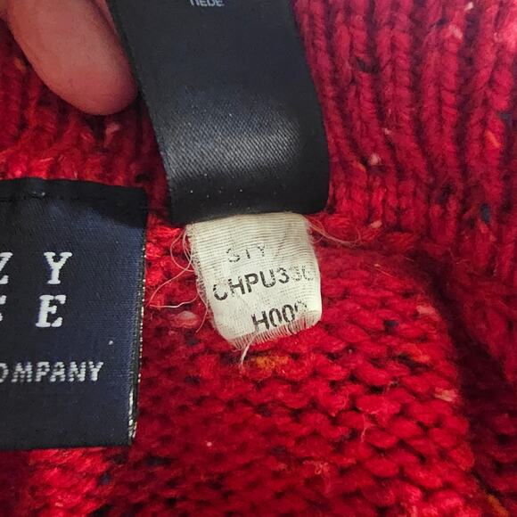 Vtg Liz Claiborne Crazy Horse Collection 90s Red Knit zip up cardigan sweater - Picture 6 of 11